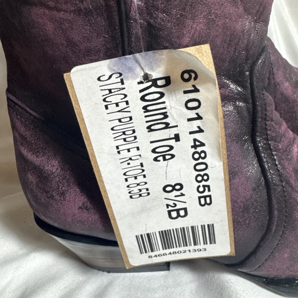Ferrini Stacey Round Toe Zippered Cowboy Booties Womens Size 8.5 B Casual Boots - Picture 9 of 9